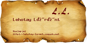 Lehotay Lóránt névjegykártya