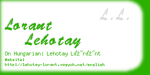 lorant lehotay business card